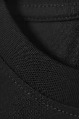 T-shirt en coton carré décontracté - Noir — photo 2