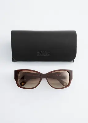 Lunettes de soleil à monture ovale - Marron Clair — photo 2