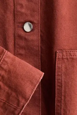 Veste-chemise en twill - Brun rouille — photo 3
