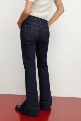 Flared High Jeans - Bleu denim foncé — photo 2