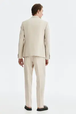 Pantalon chic Regular Fit en lin mélangé - Beige — photo 3