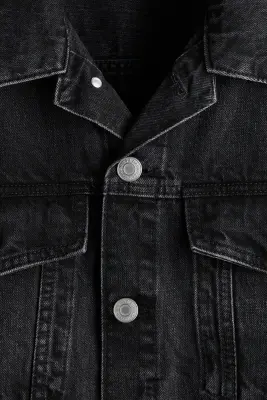 Veste Trucker en denim - Noir — photo 4