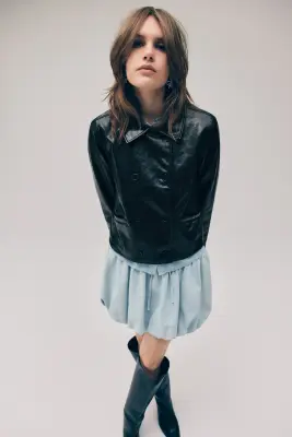 Veste en tissu enduit - Noir — photo 2