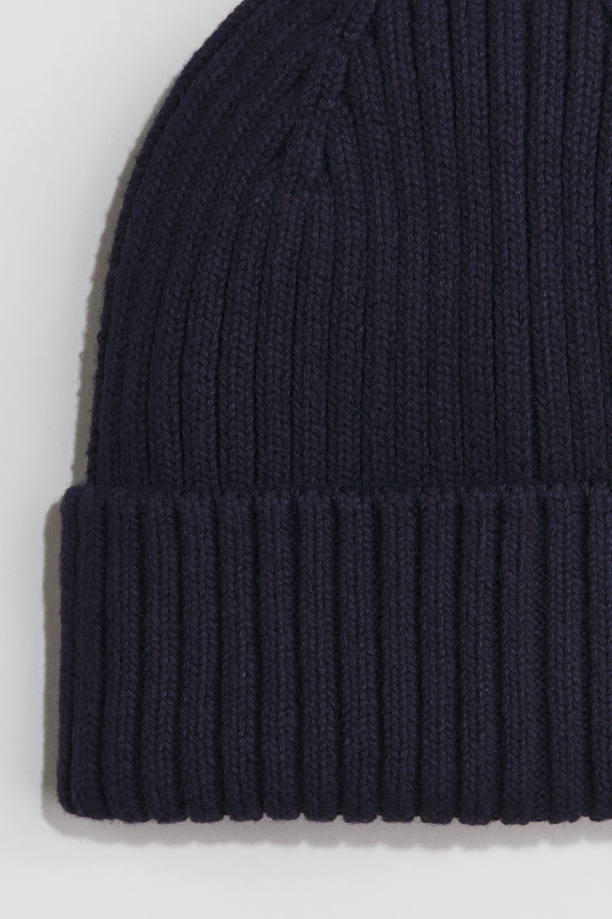 Bonnet en maille côtelée - Bleu marine