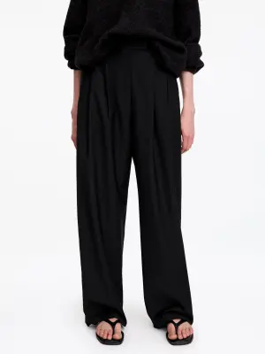 Pantalon tailleur large - Noir — photo 3