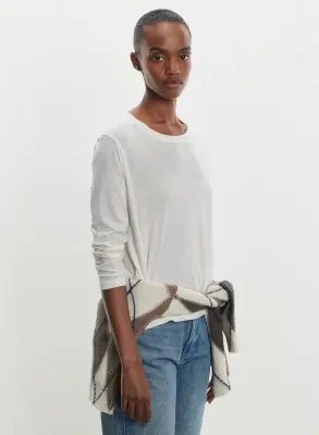 T-shirt en coton et cachemire