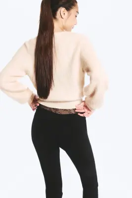 Cardigan en mélange de mohair - Blanc cassé — photo 3