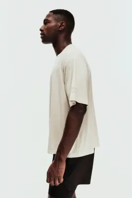 T-shirt de sport boxy Loose Fit DryMove™ - Écru — photo 4