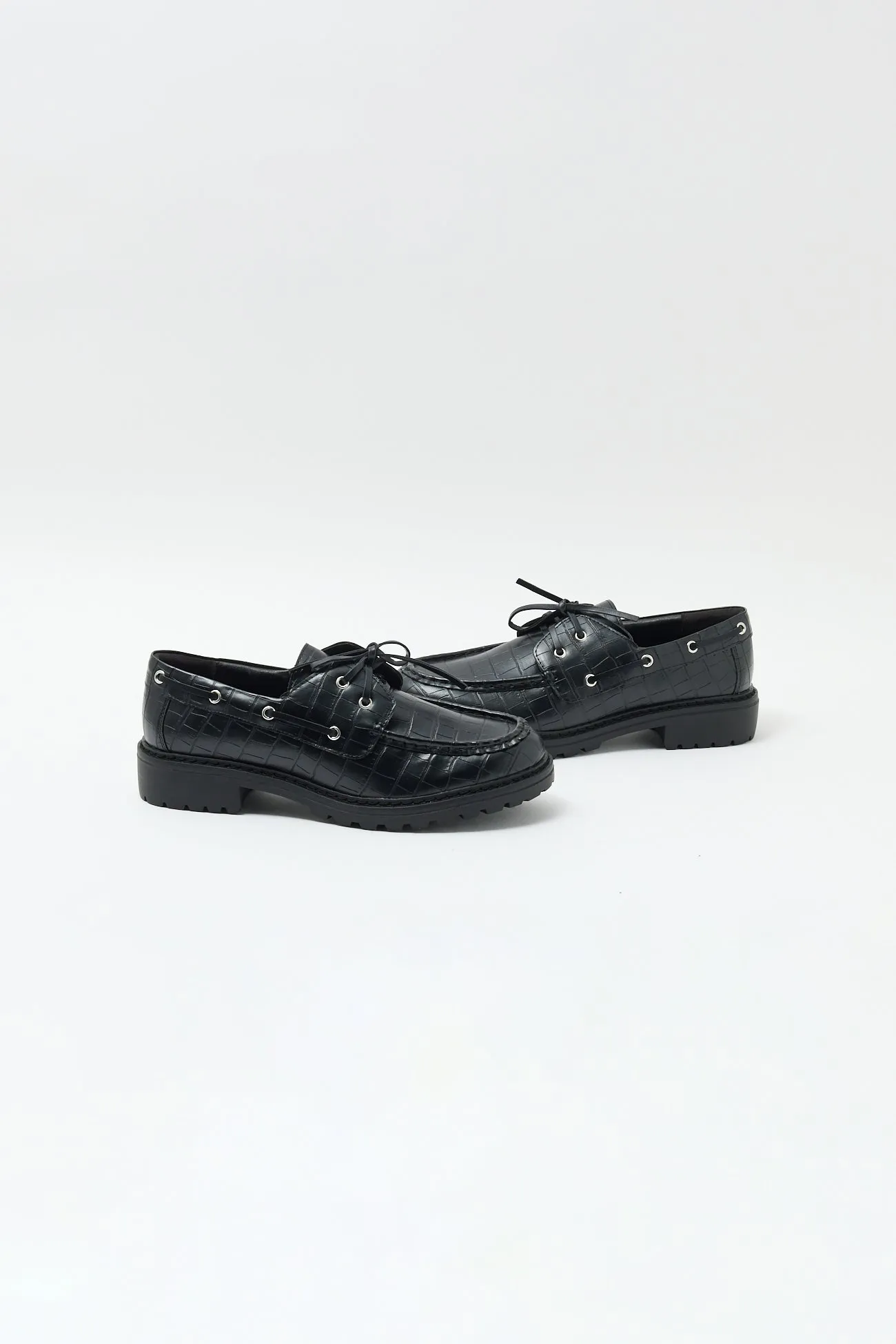 Mocassin en simili croco Femme