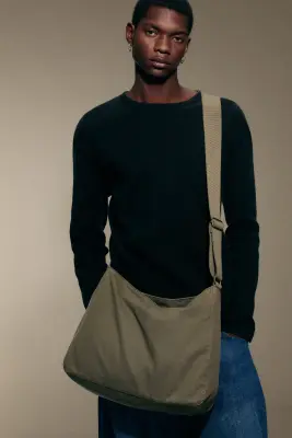 Sac à bandoulière unisexe en toile - Vert kaki — photo 1