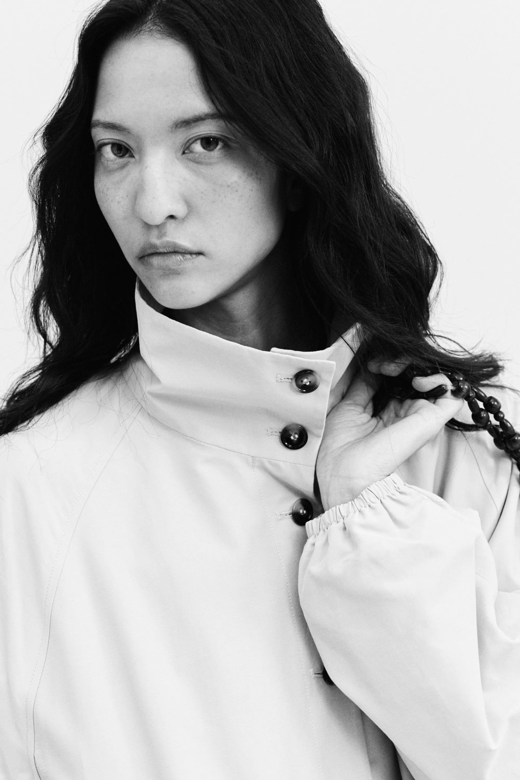 Veste oversize avec base à effet boule - Crème