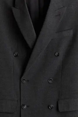 Veste Regular Fit à fermeture croisée - Gris foncé — photo 1