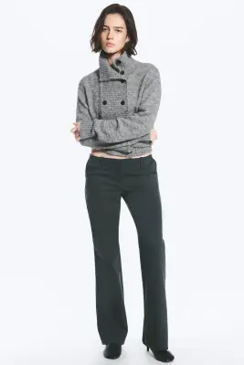Pantalon de costume bootcut taille basse - Gris foncé — photo 2