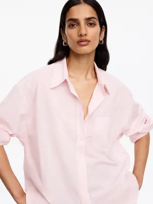 Chemise en popeline de coton - Rose — photo 3