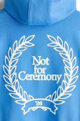 Hoodie Loose Fit avec motifs - Bleu clair/Not for Ceremony — photo 4