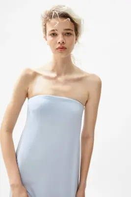 Robe bandeau maxi - Bleu clair — photo 1