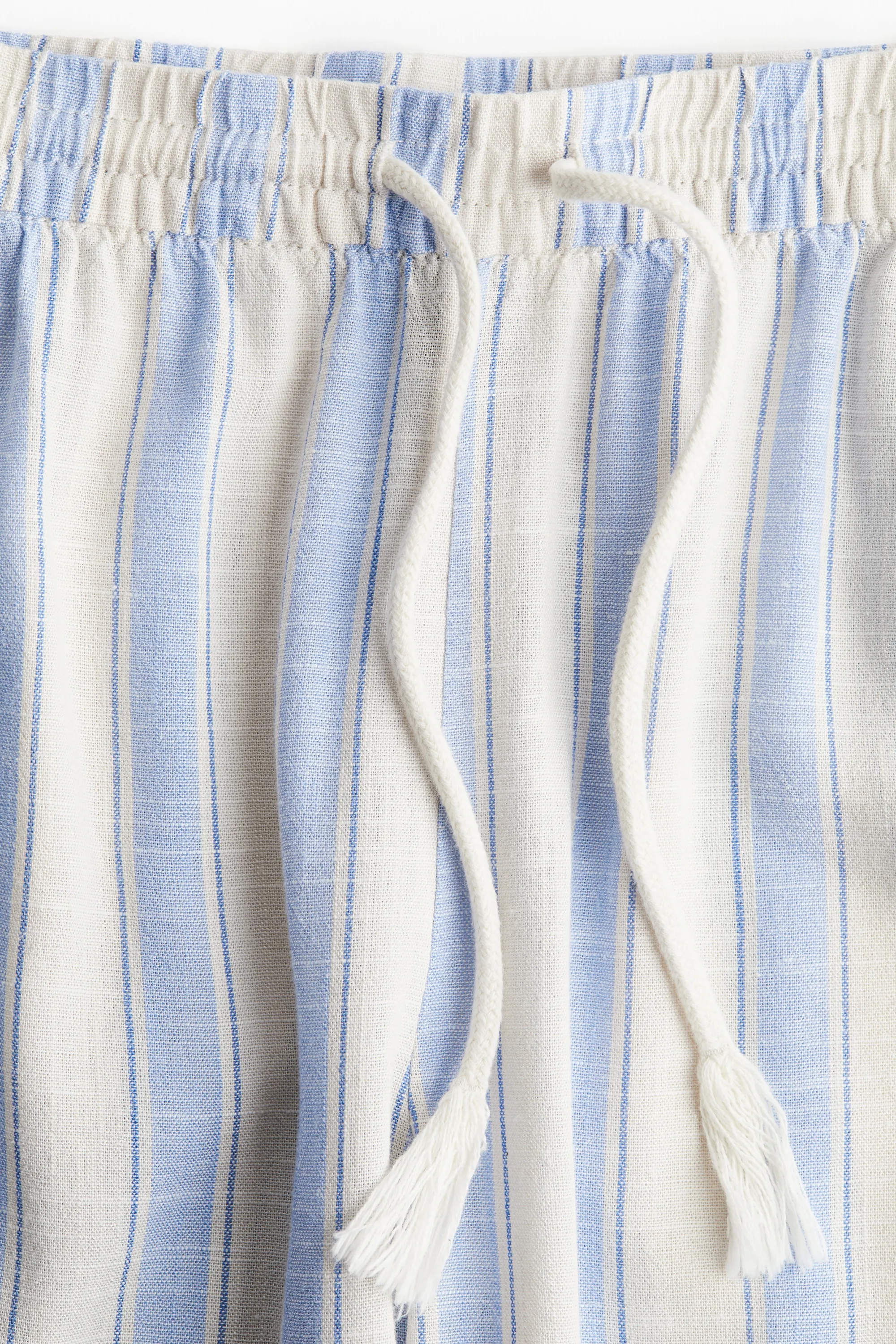 Pantalon droit à cordon - Bleu clair/rayé