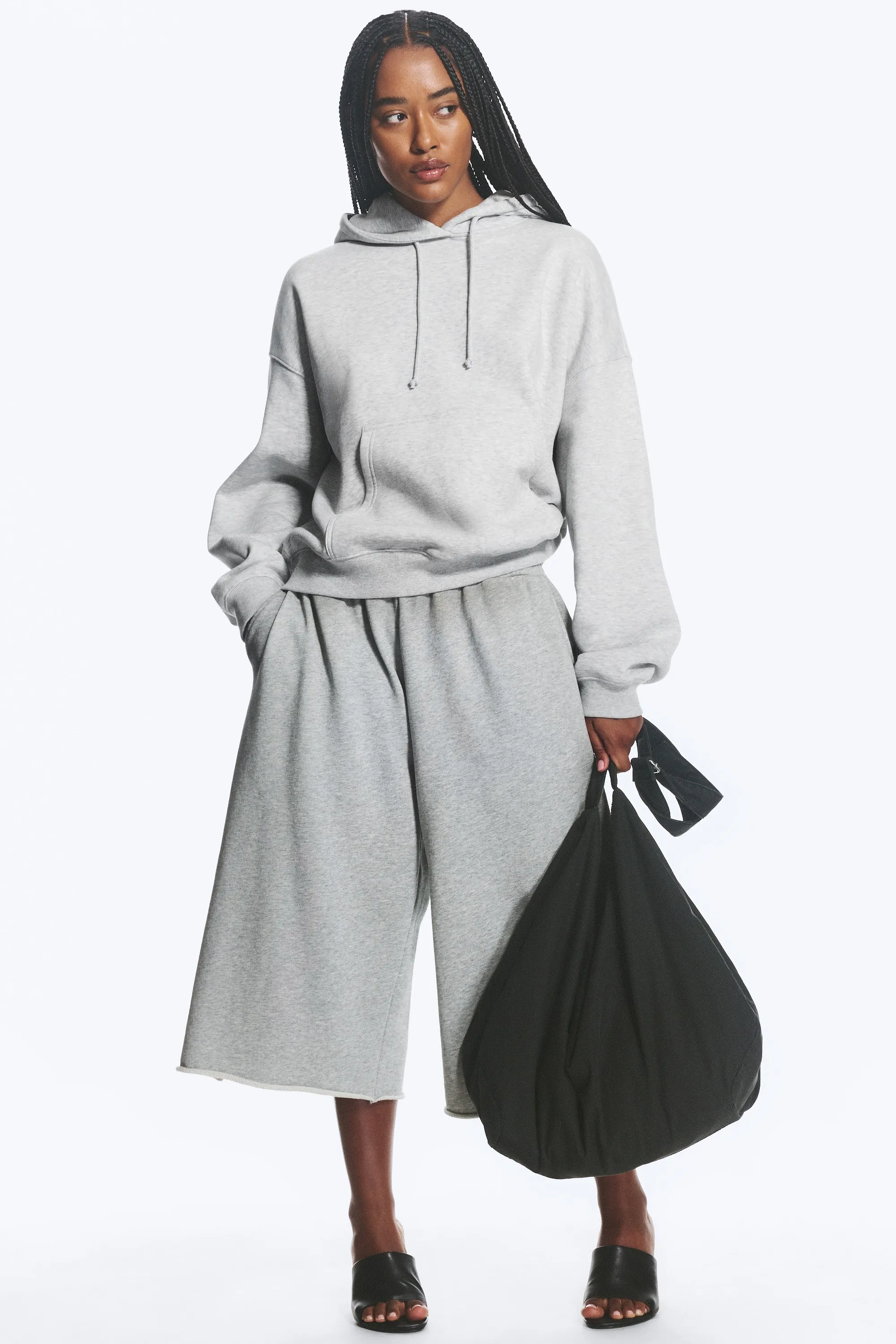 Sweat à capuche standard - Mélange gris clair poudré