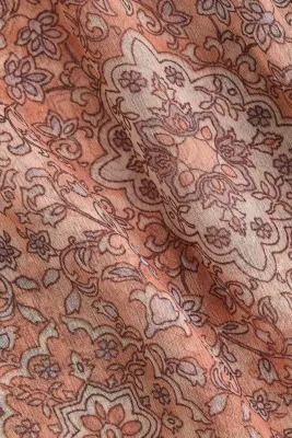 Pantalon avec taille élastique et jambes ballon - Rose clair/fleuri — photo 4