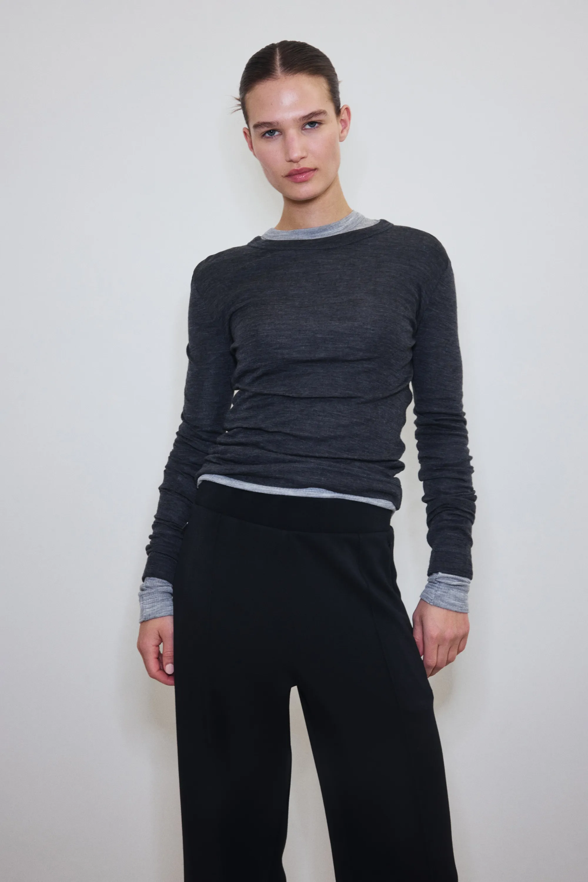 Cooling Relaxed Fit Wide trousers - Noir