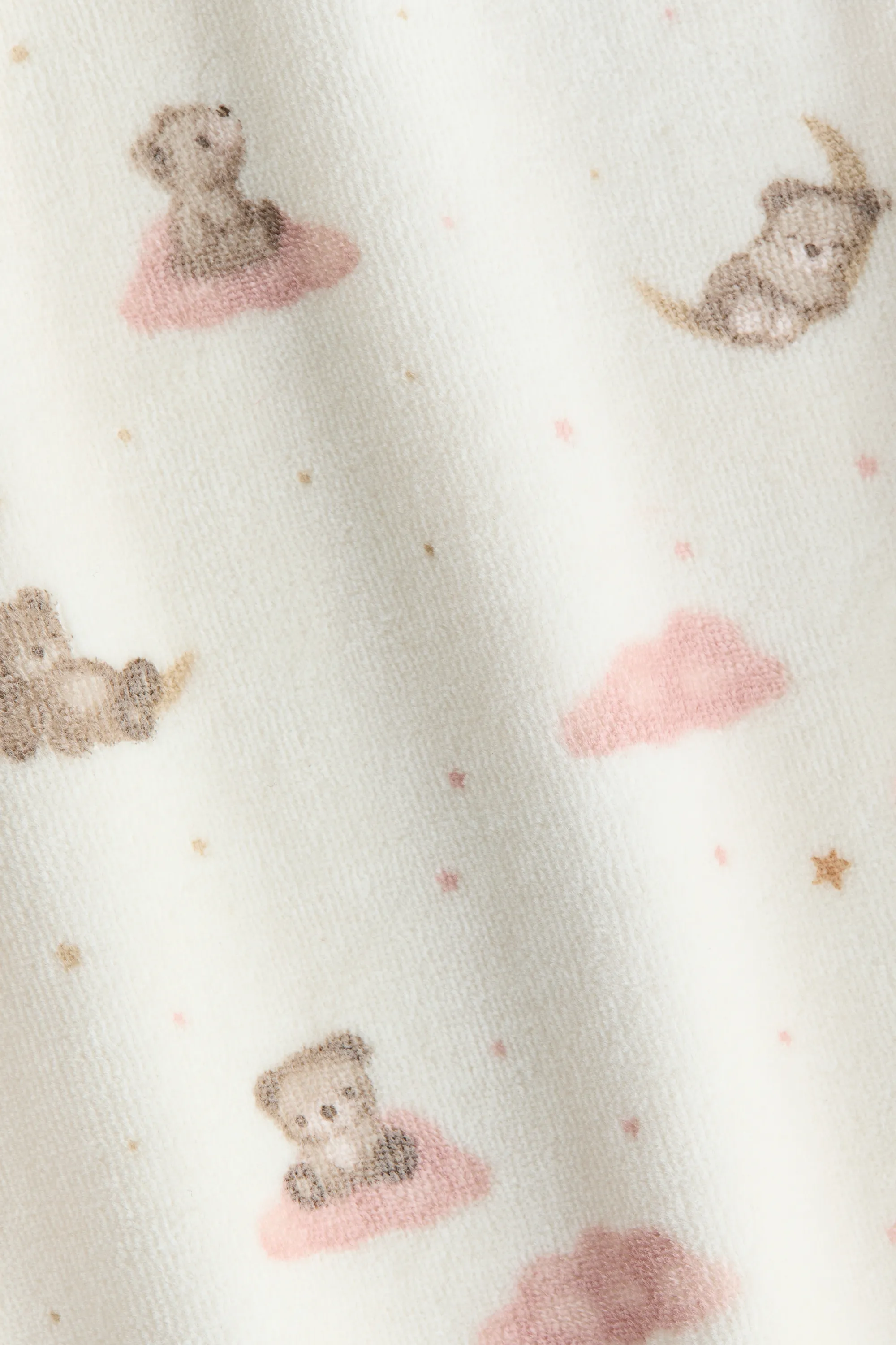 Pyjama en velours imprimé - Crème/nounours