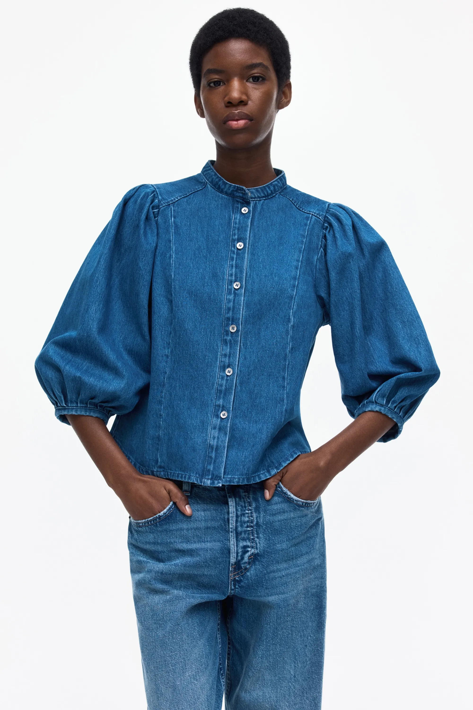 Blouse en denim - Bleu denim