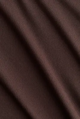 Top à effet drapé avec col cheminée - Marron foncé — photo 2