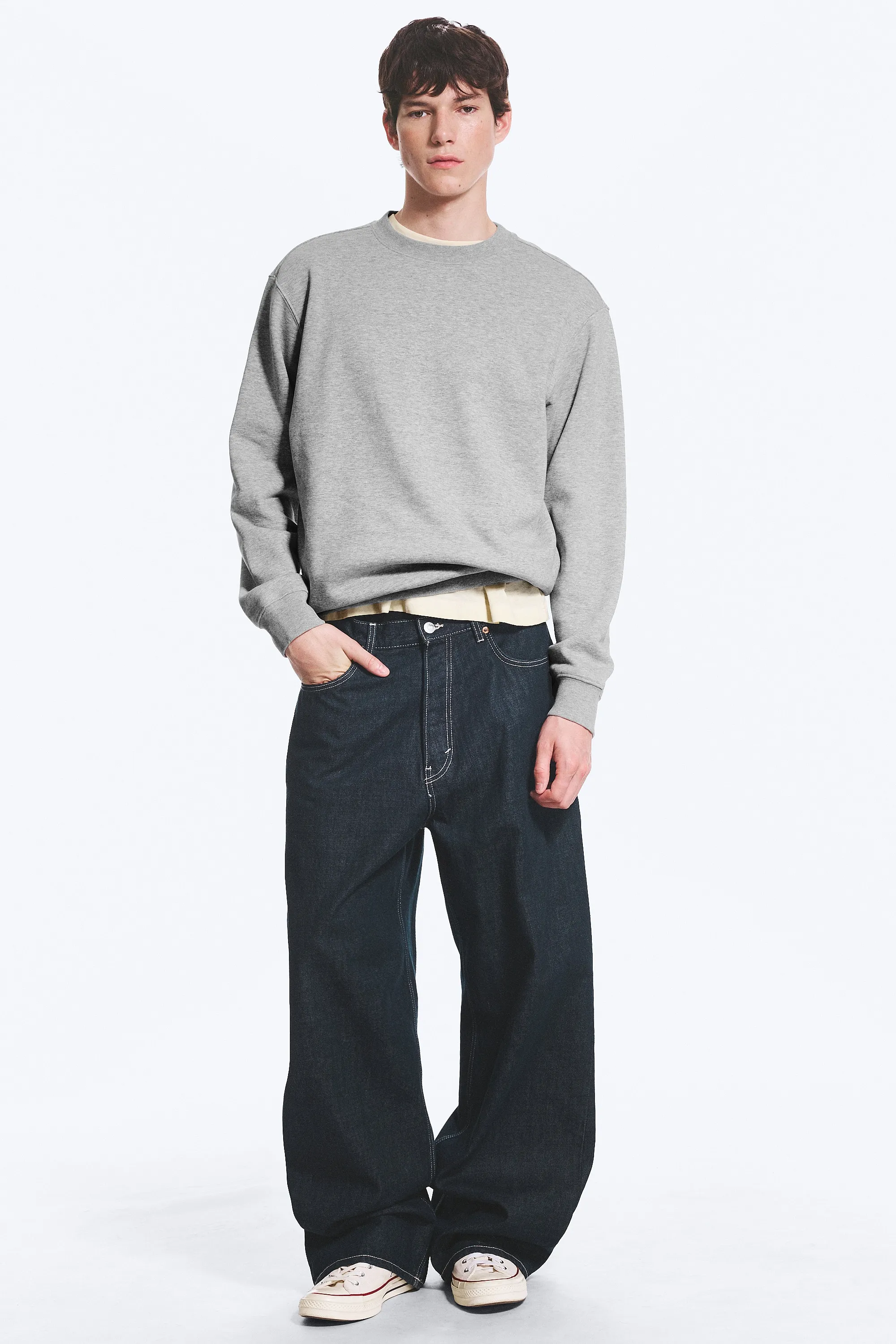 Sweat classique - Mélange gris clair poudré