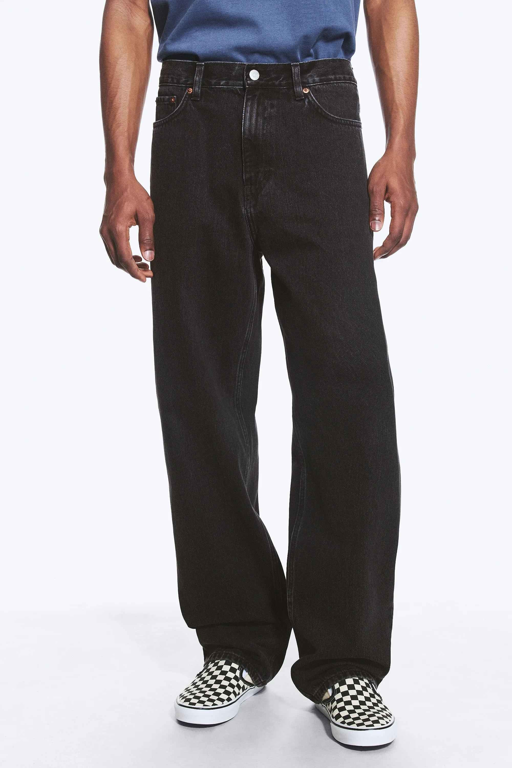 Jean droit et ample taille mi-haute Galaxy - Tuned Black – Noir