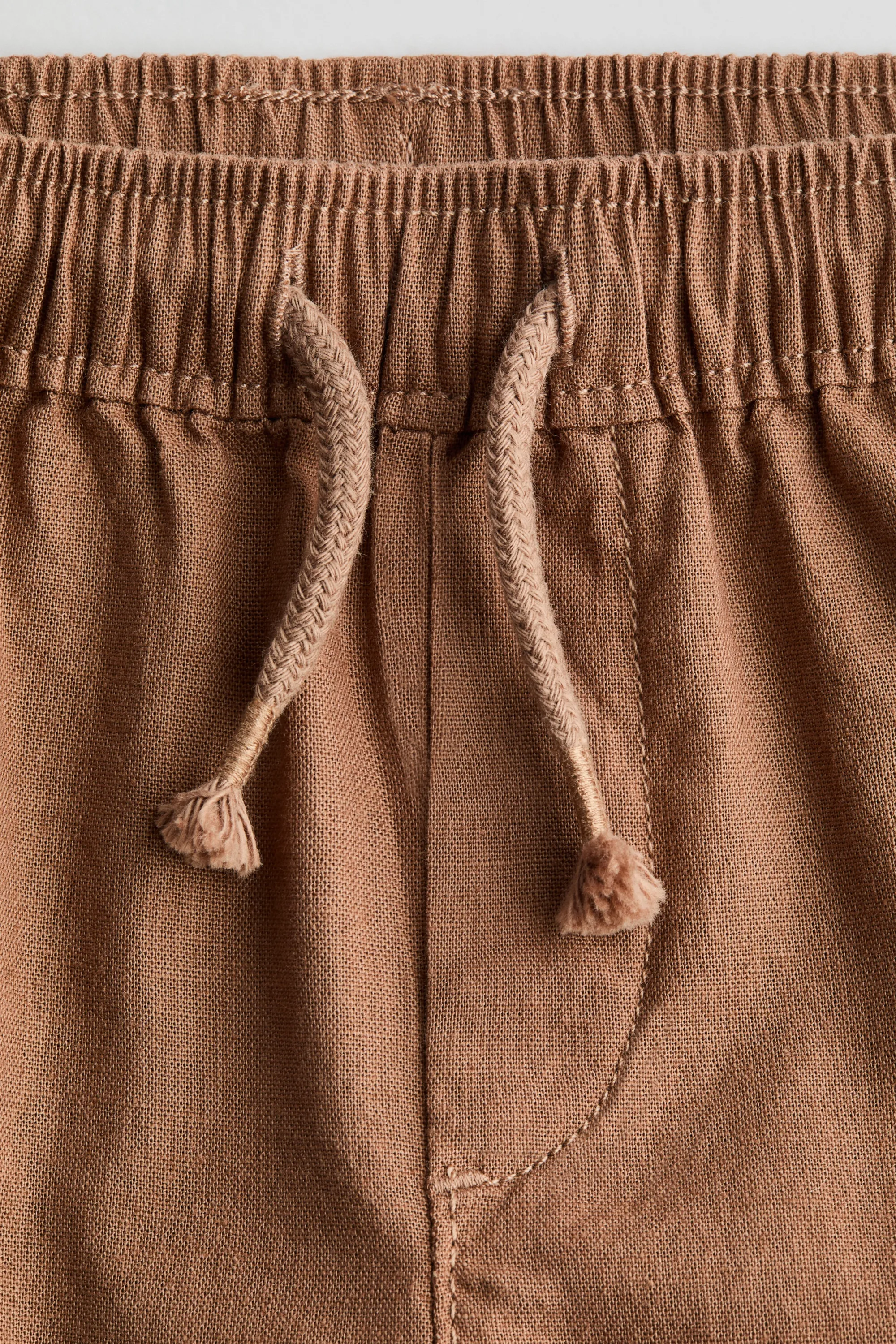 Pantalon en lin mélangé - Marron