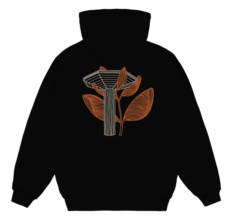 Sweatshirt Magenta Pillar Hoodie – Black