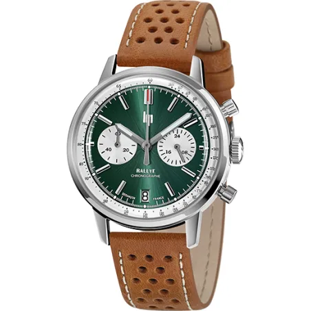 Montre Lip Rallye 39 mm noire chrono méca-quartz 671806