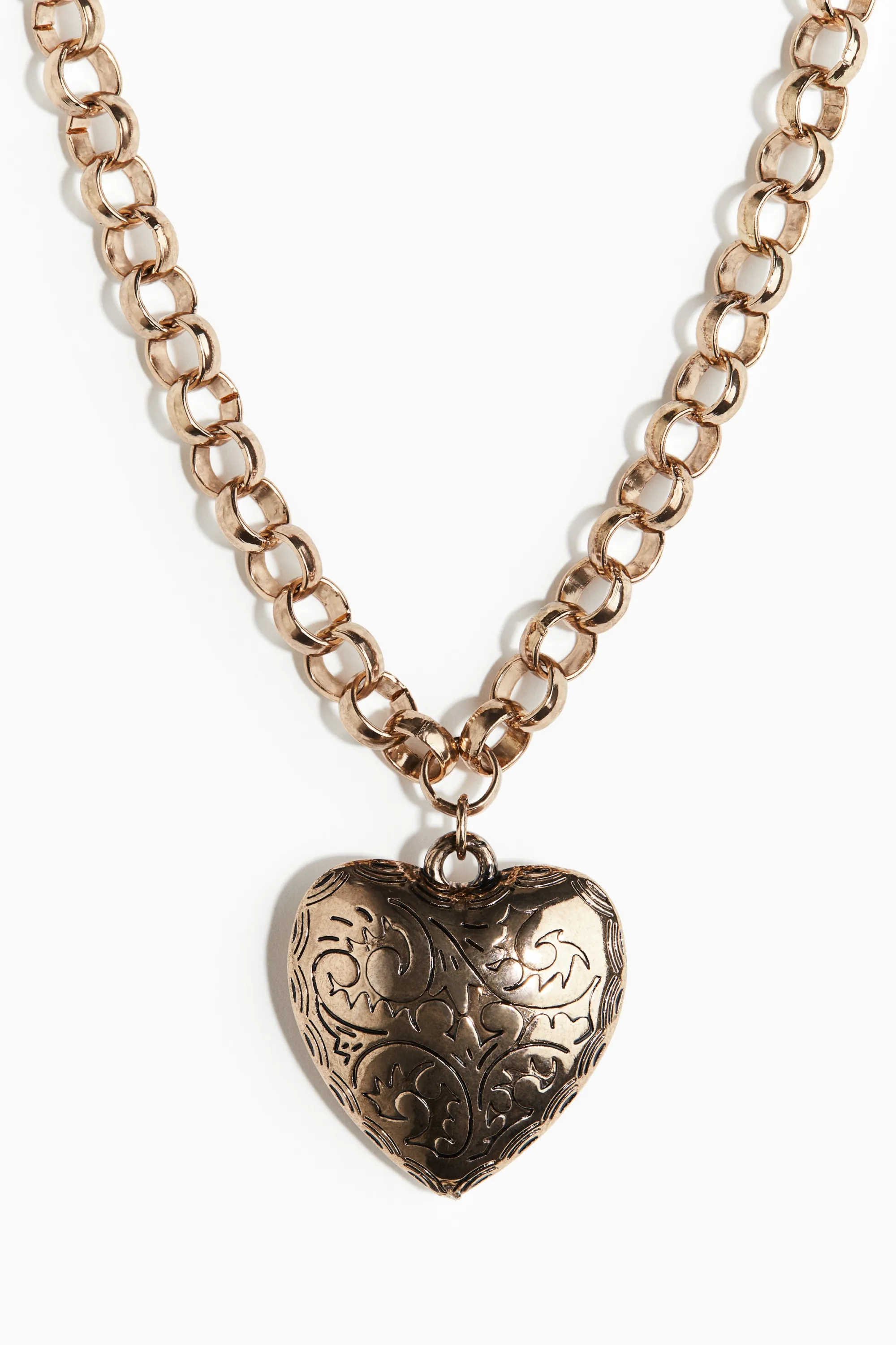 Collier chaîne avec pendentif cœur - Doré