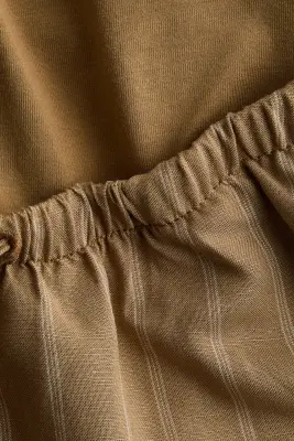 MAMA Short en lin mélangé - Beige/rayé — photo 5