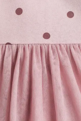 Robe en molleton imprimé avec jupe en mesh - Rose clair/Les Aristochats — photo 2