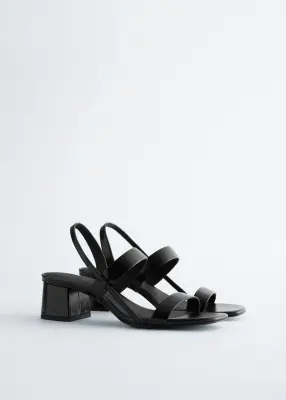 Sandales à talons épais et brides - Noir — photo 2