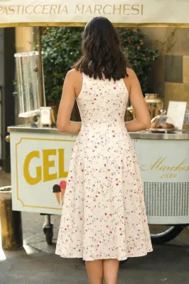 Clarice Halter Top Dress - Blackberry print — photo 2