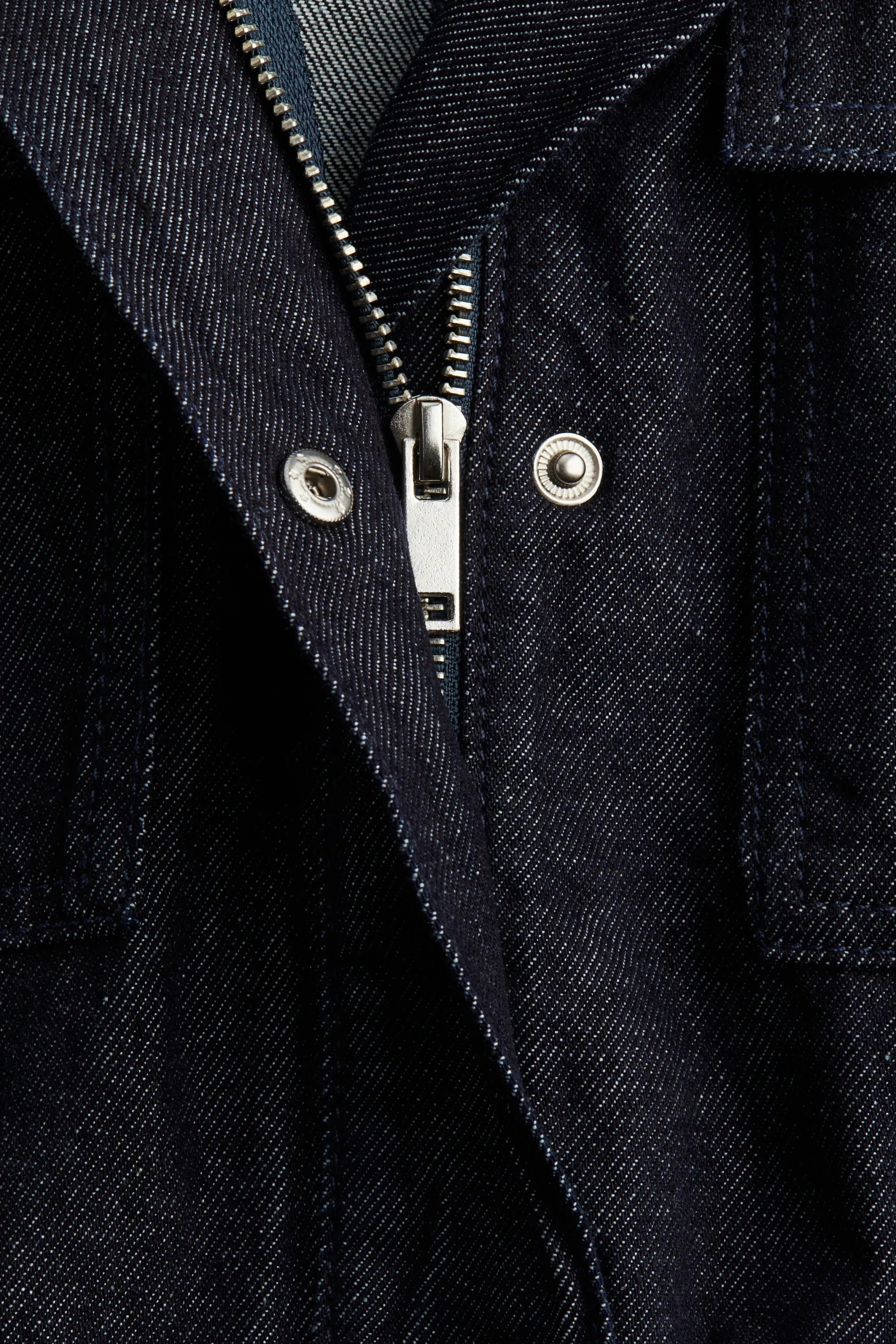 Veste saharienne en coton - Bleu denim foncé