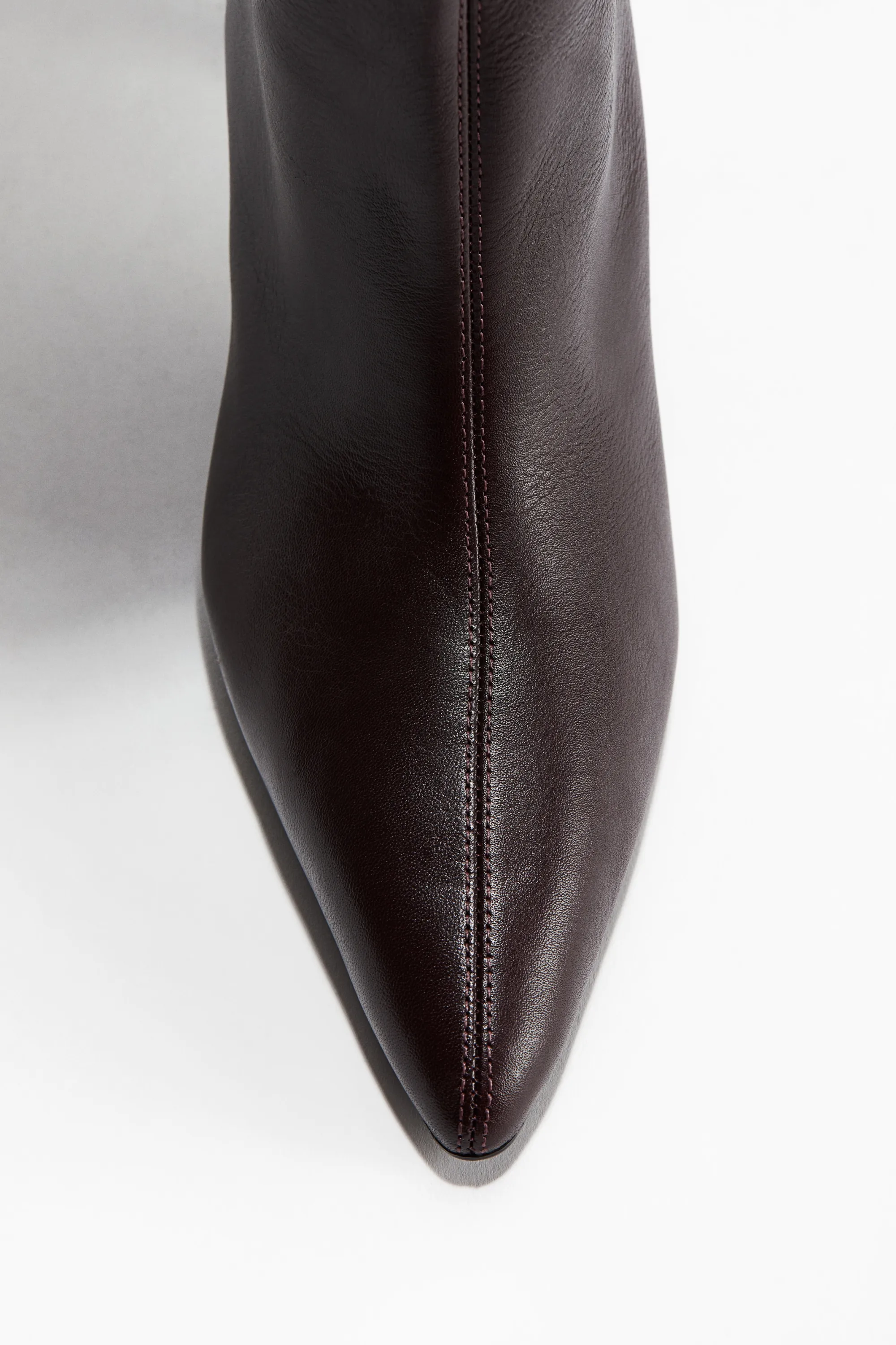 Bottes en cuir de hauteur genou - Bordeaux
