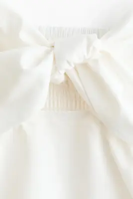 Robe à étages avec détail à nouer - Crème — photo 4