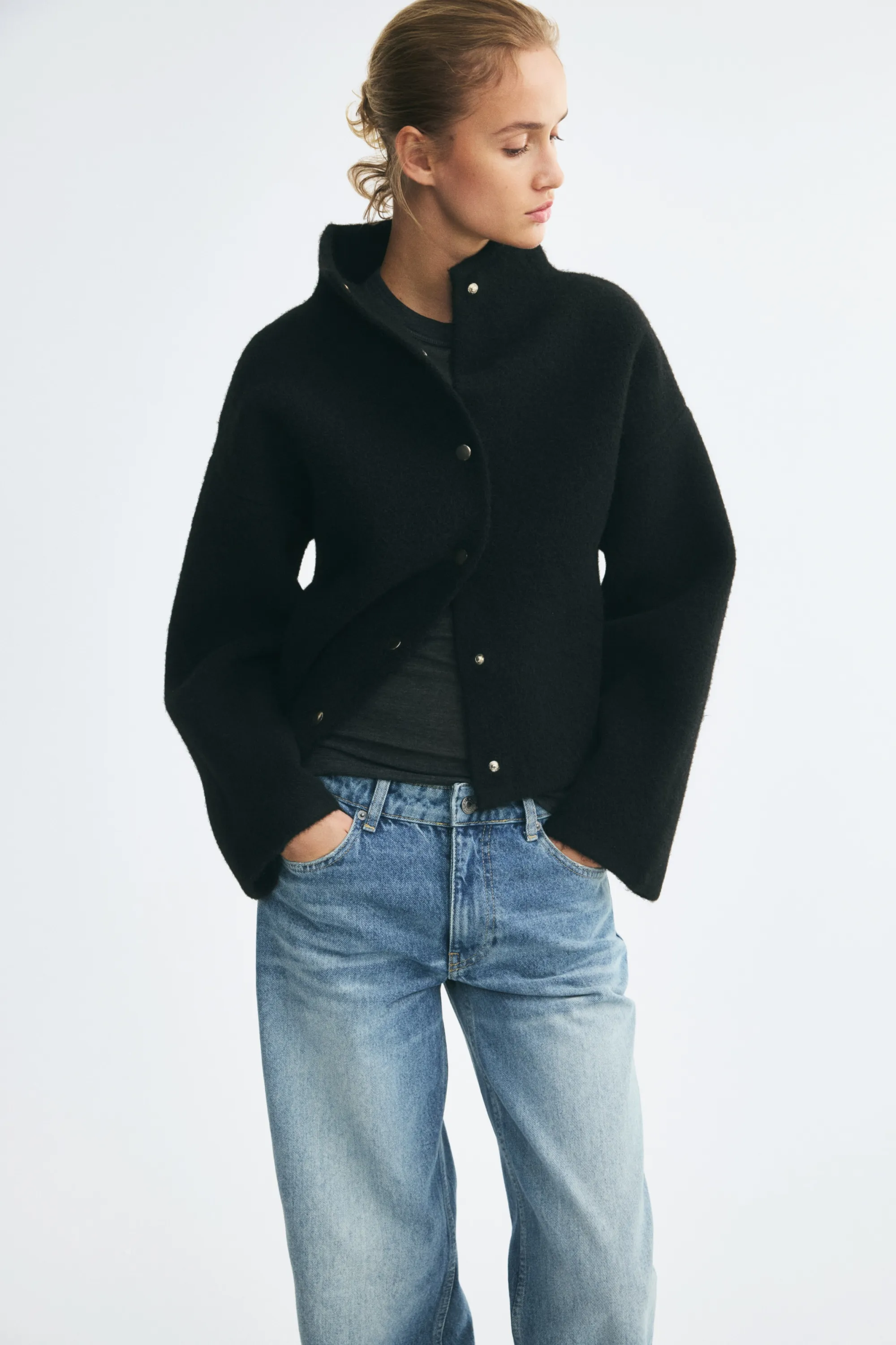 Gilet oversize brossé - Noir