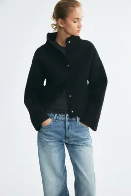 Gilet oversize brossé - Noir — photo 1