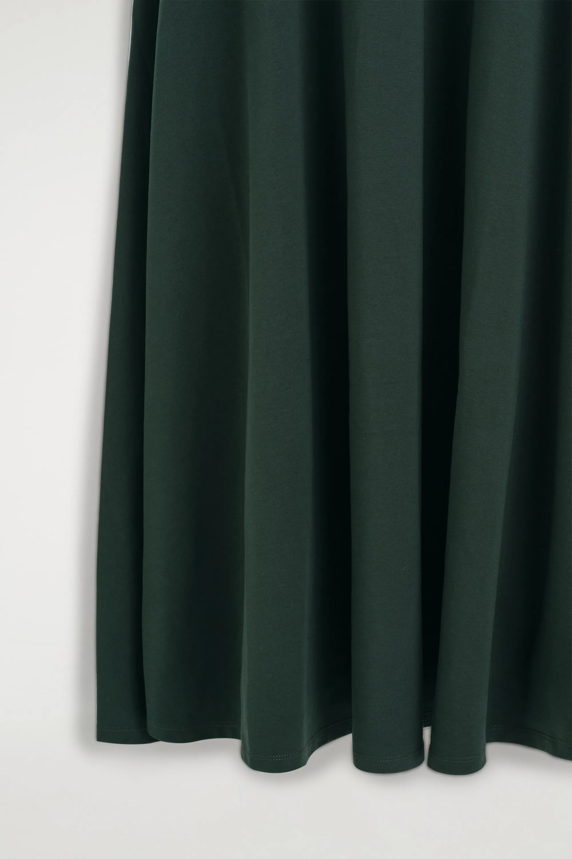 ROBE MIDI EN JERSEY DE COTON SCULPTURALE - VERT FONCÉ