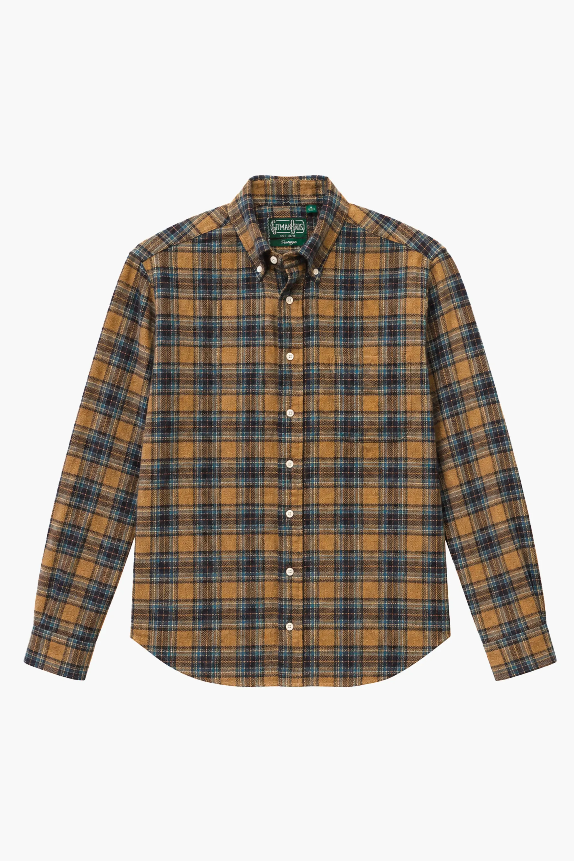 Chemise en flanelle tweed à carreaux - Jaune