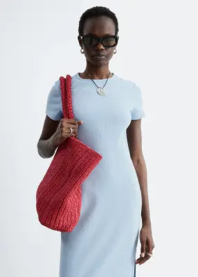 Robe midi en jersey - Bleu — photo 2