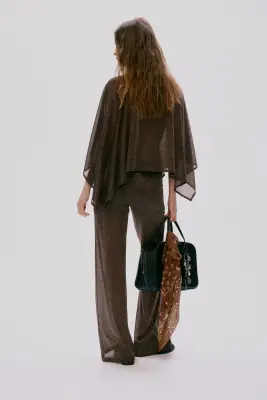 Pantalon scintillant - Marron foncé — photo 2