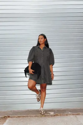 Robe courte en lyocell Femme — photo 2