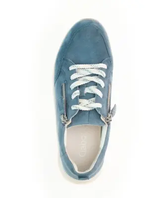 Baskets Gabor 83.462.16 Bleues - Cuir Nubuck Zip Grande Pointure Femme — photo 5