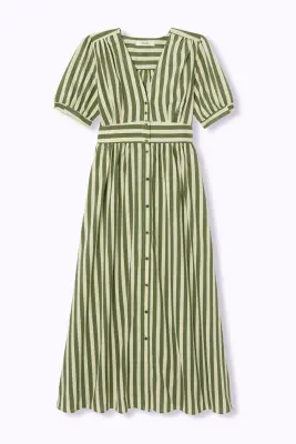Robe longue rayée Femme