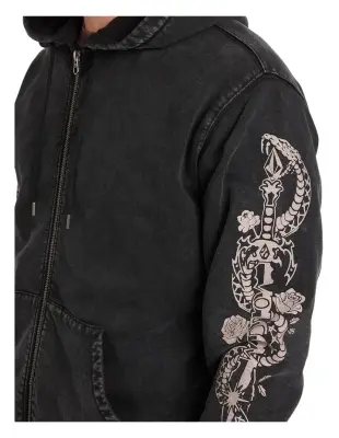 sweat shirt volcom die by the stone zip – light acid black — photo 4